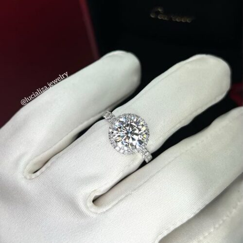 Каблучка в стилі Cartier з центральним діамантом 2.85ct