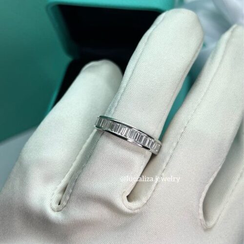 Каблучка доріжка в стилі Tiffany з діамантами 2.98ct