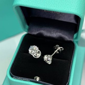 Сережки пусети з діамантами 1.40ct 