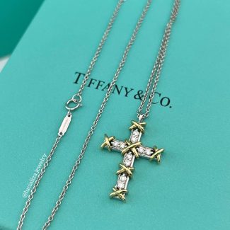 Кольє хрест в стилі Tiffany з діамантами