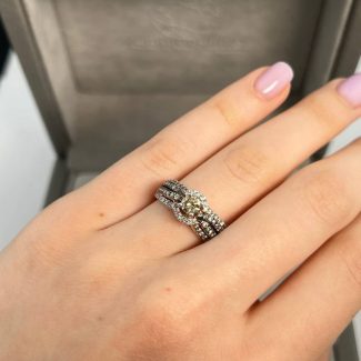 Каблучка з коньячними діамантами 1.18ct 