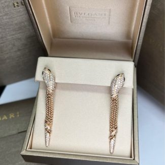 Сережки в стилі BVLGARI Serpenti з діамантами 1.74ct