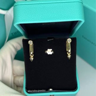Сережки в стилі Tiffany з діамантами 0.37ct