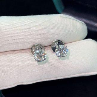 Сережки пусети з діамантами GIA 1.60ct У стилі Tiffany