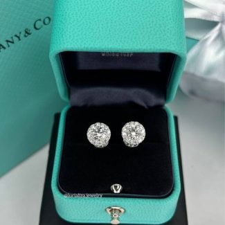 Сережки пусети з діамантами GIA 1.42ct У стилі Tiffany